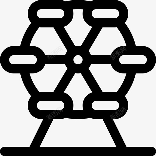 摩天轮城市生活7直线型图标svg_新图网 https://ixintu.com 城市生活 摩天轮 直线 线型