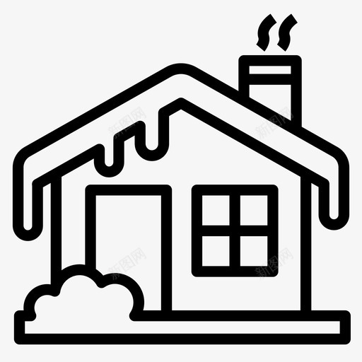 冬天的房子季节雪图标svg_新图网 https://ixintu.com 冬天 季节 房子