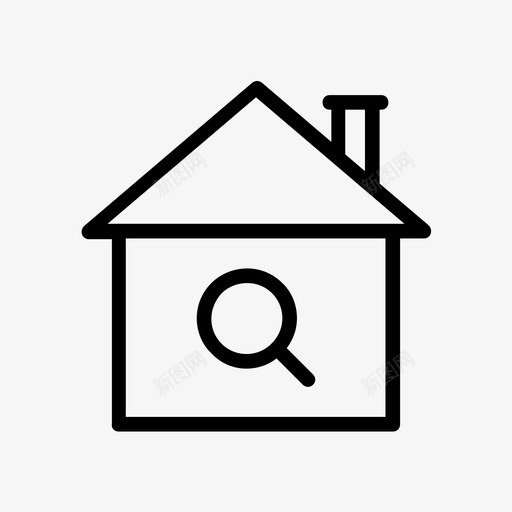 搜索房屋建筑住宅图标svg_新图网 https://ixintu.com 48像素 不动产 住宅 字形 建筑 房地产 房屋 搜索