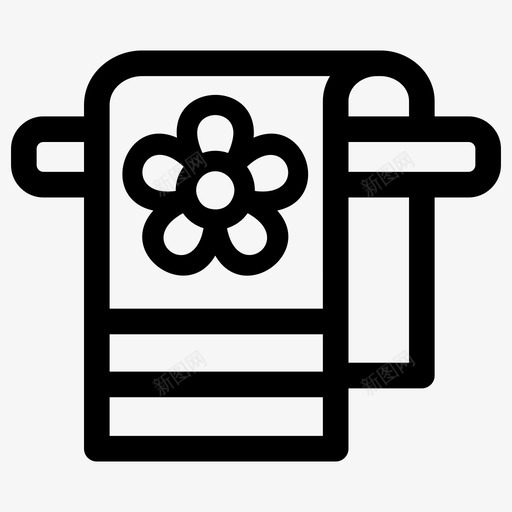 毛巾浴缸布图标svg_新图网 https://ixintu.com 卫生用品 毛巾 浴缸 织物 餐巾
