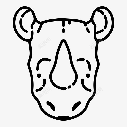 犀牛非洲动物图标svg_新图网 https://ixintu.com 动物 犀牛 自然 野生动物 非洲