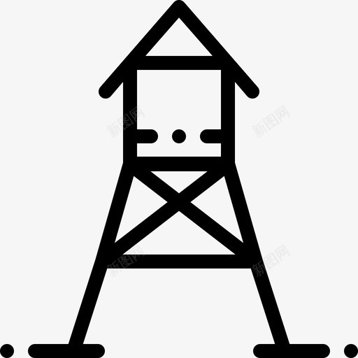 水塔公共服务2线性图标svg_新图网 https://ixintu.com 公共服务 手绘水塔 水塔 线性