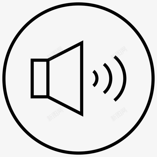 音频扬声器最大音量图标svg_新图网 https://ixintu.com 声音 媒体播放器 扬声器 最大 清晰 音量 音频