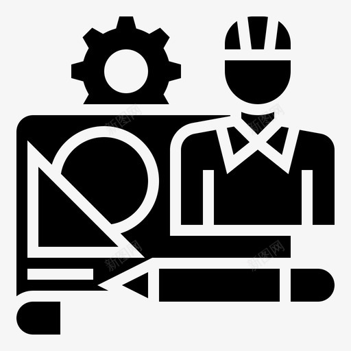 建筑师蓝图图标svg_新图网 https://ixintu.com 工程师 建筑 建筑师 符号 草图 蓝图 设计