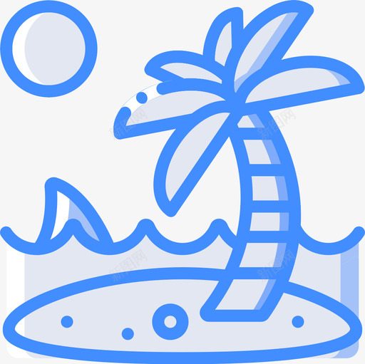 棕榈树海盗生活4蓝色图标svg_新图网 https://ixintu.com 棕榈树 海盗 生活 蓝色