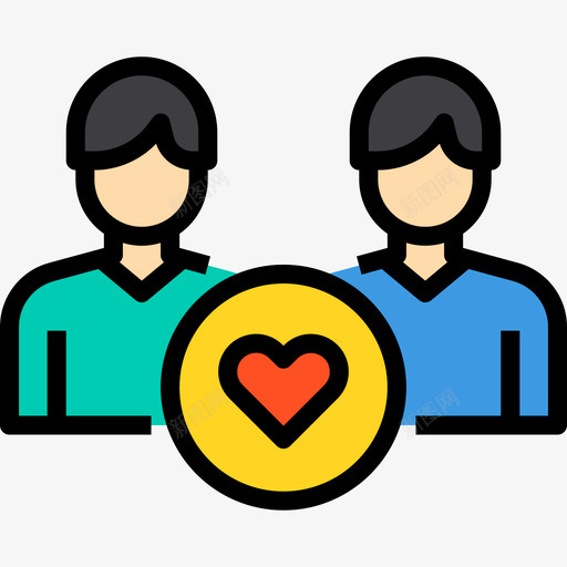 团队商业理念6线条色彩图标svg_新图网 https://ixintu.com 商业理念6 团队 线条色彩
