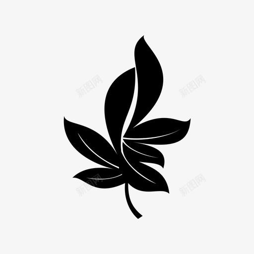 叶花草药图标svg_新图网 https://ixintu.com 自然 草药