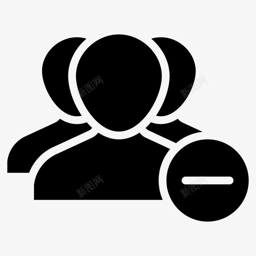 移除团队头像组图标svg_新图网 https://ixintu.com 头像 方向线图标 用户 移除团队 组