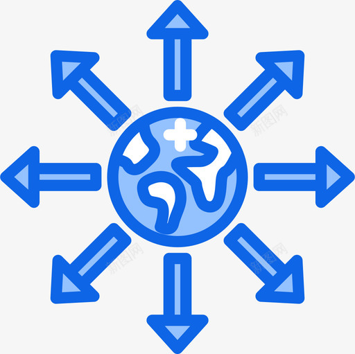 地球箭头56蓝色图标svg_新图网 https://ixintu.com 地球 箭头 蓝色