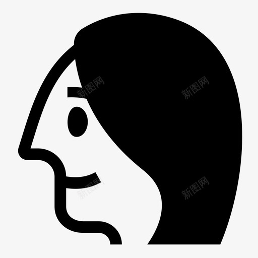女孩黑发女性图标svg_新图网 https://ixintu.com 头部 女孩 女性 性格 黑发