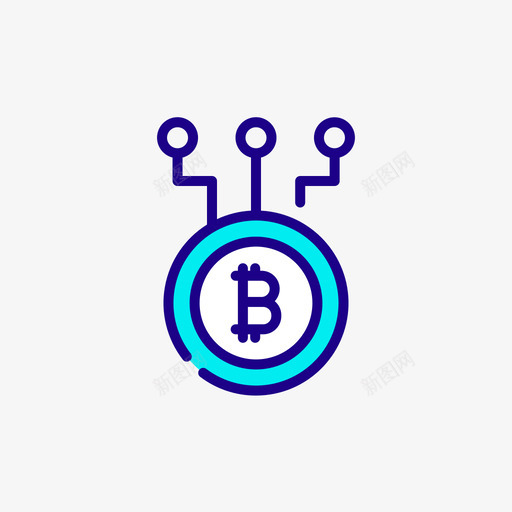 硬币区块链24线性颜色图标svg_新图网 https://ixintu.com 区块 硬币 线性 颜色