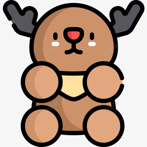 驯鹿圣诞玩具22线性颜色图标svg_新图网 https://ixintu.com 圣诞 玩具 线性 颜色 驯鹿