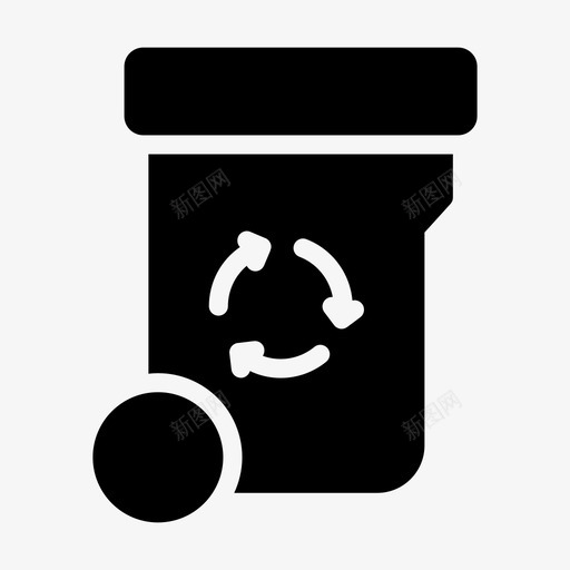 回收篮生态能源图标svg_新图网 https://ixintu.com 回收篮 恢复 生态 生态线雕文图标 电力 能源