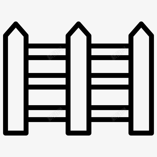 围栏农业和农民2直线图标svg_新图网 https://ixintu.com 农业 农民 围栏 直线