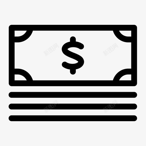 钱堆钞票现金图标svg_新图网 https://ixintu.com 基本 媒介 现金 货币 钞票 钱堆