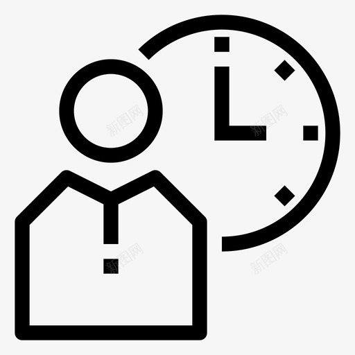 时间管理时钟小时图标svg_新图网 https://ixintu.com 办公室 小时 时钟 时间管理