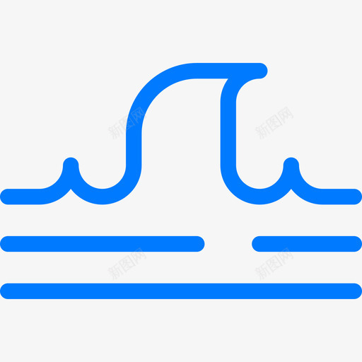 波浪冲浪2蓝色图标svg_新图网 https://ixintu.com 冲浪 波浪 蓝色