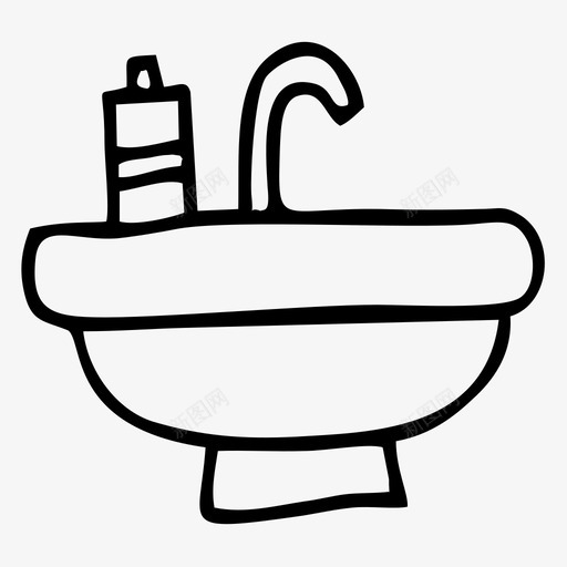 水槽浴室卫生间图标svg_新图网 https://ixintu.com 卫生间 水槽 洗手间 浴室