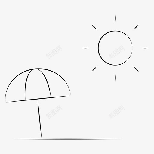 假日海滩夏日图标svg_新图网 https://ixintu.com 假日 夏日 手绘 海滩 阳光明媚
