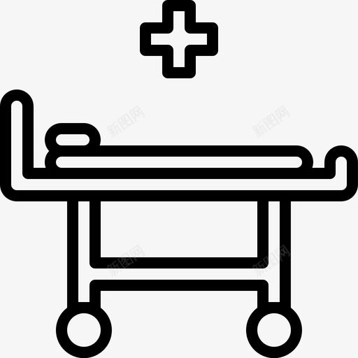 病床设备医疗图标svg_新图网 https://ixintu.com 医疗 医疗设备 患者 病床 设备