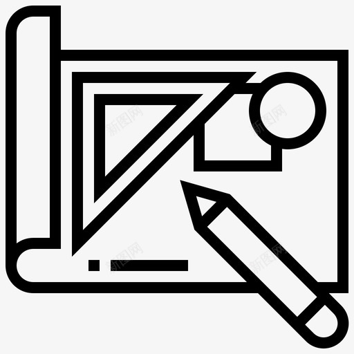 素描建筑师蓝图图标svg_新图网 https://ixintu.com 图纸 建筑 建筑师 素描 草图 蓝图