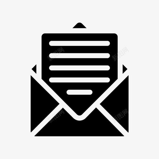 打开邮件信封收件箱图标svg_新图网 https://ixintu.com 信封 打开邮件 收件箱 数字营销线字形48像素 邮件