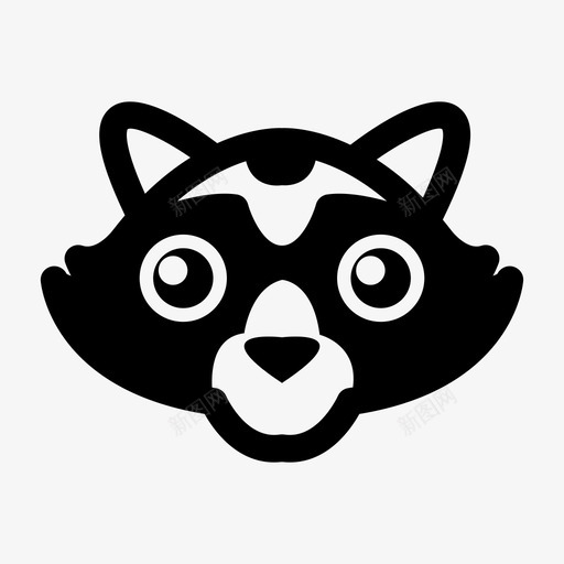 浣熊动物可爱图标svg_新图网 https://ixintu.com 动物 可爱 浣熊 脸 野生