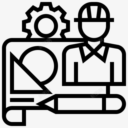 建筑师蓝图图标svg_新图网 https://ixintu.com 工程师 建筑 建筑师 草图 蓝图 设计