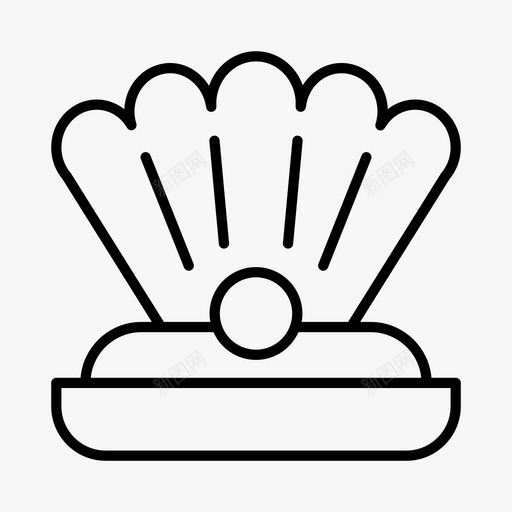 贝壳珍珠海洋航海图标svg_新图网 https://ixintu.com 海洋 珍珠 航海 蛤蜊 贝壳