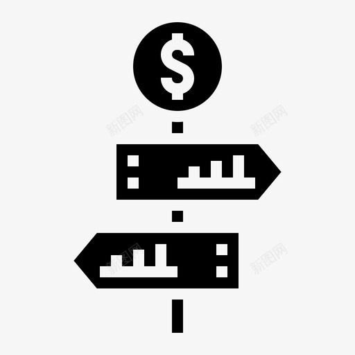 商务选择方向图标svg_新图网 https://ixintu.com 商务 商务管理2黑色 导航 方向 路标 选择