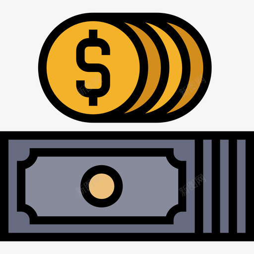 现金银行和金融30线性颜色图标svg_新图网 https://ixintu.com 现金 线性 金融 银行 颜色