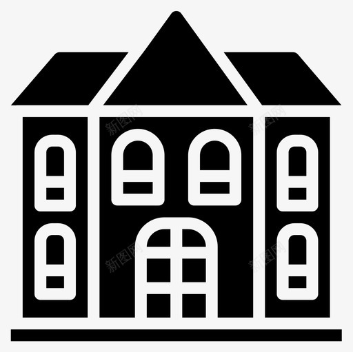 豪宅住宅2填充图标svg_新图网 https://ixintu.com 住宅 填充 豪宅