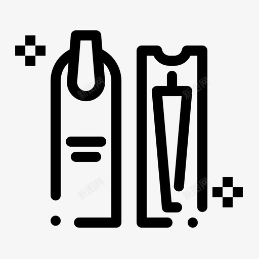 美容清洁卫生图标svg_新图网 https://ixintu.com 化妆 卫生 卫生常规虚线 指甲剪 清洁 美容