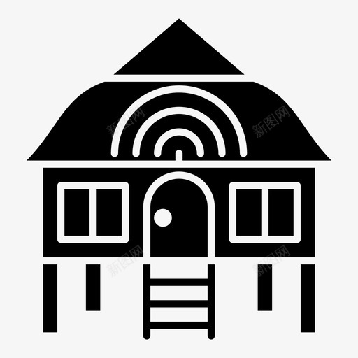 家庭物联网网络图标svg_新图网 https://ixintu.com 家庭 技术 网络 联网