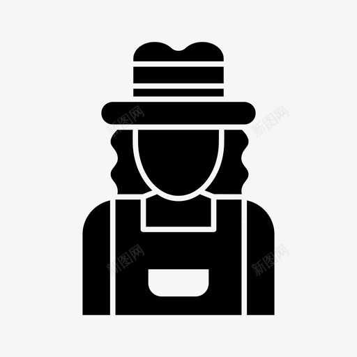 农场主女人角色图标svg_新图网 https://ixintu.com 农场主 女人 角色