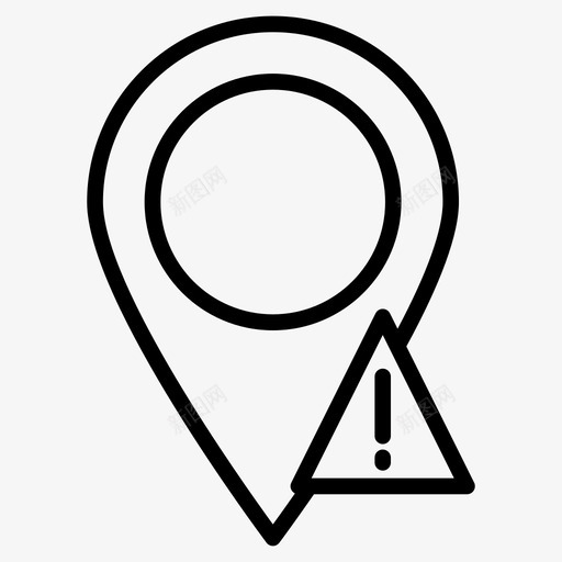 gps错误地图pin图标svg_新图网 https://ixintu.com gps pin 图标 地图 方向 线图 警告 错误
