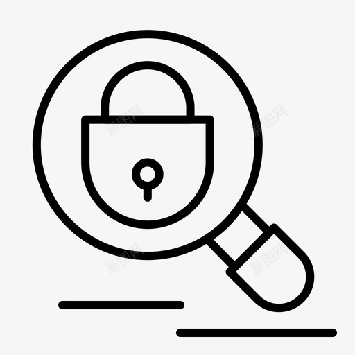 搜索互联网锁图标svg_新图网 https://ixintu.com 互联网 大纲 安全 常规 搜索 研究