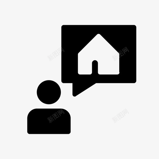 用户思考帐户建筑图标svg_新图网 https://ixintu.com 48像素 不动产 字形 帐户 建筑 思考 消息 用户