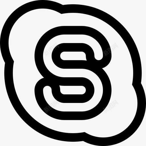 Skype社交媒体97线性图标svg_新图网 https://ixintu.com Skype 社交媒体97 线性