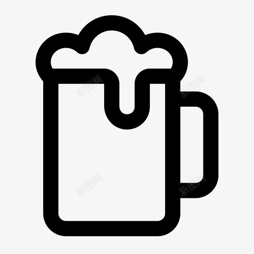 玻璃酒精麦芽酒图标svg_新图网 https://ixintu.com jumpicon 啤酒 玻璃 粗体 线条 酒精 食物 饮料 麦芽