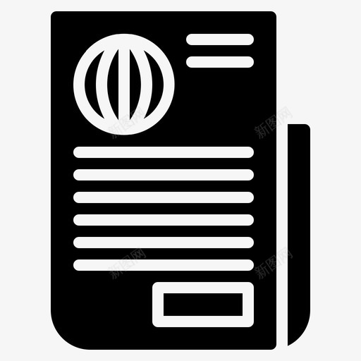 报纸记者杂志图标svg_新图网 https://ixintu.com glyphsolid 报纸 杂志 记者