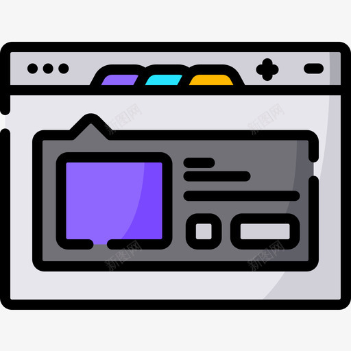 浏览器网站界面3线颜色图标svg_新图网 https://ixintu.com 浏览器 界面 网站 颜色