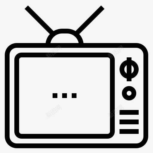 电视小工具13线性图标svg_新图网 https://ixintu.com 小工 工具 电视 线性
