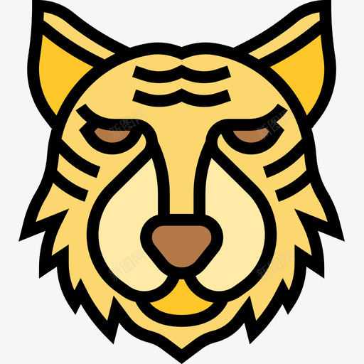 虎兽首4线形颜色图标svg_新图网 https://ixintu.com 兽首4 线形颜色 虎