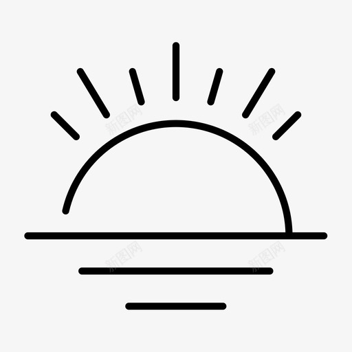 早上太阳阳光图标svg_新图网 https://ixintu.com 太阳 日出 早上 生意 阳光