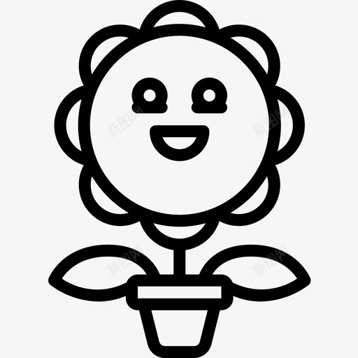 向日葵可爱的图标2直线svg_新图网 https://ixintu.com 可爱 向日葵 图标 爱的 直线