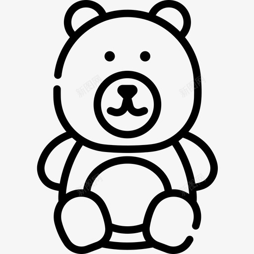 泰迪熊婴儿玩具2直线型图标svg_新图网 https://ixintu.com 婴儿玩具2 泰迪熊 直线型