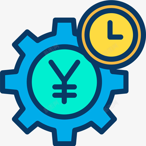 Yen时间管理45线性颜色图标svg_新图网 https://ixintu.com Yen 时间管理 线性 颜色