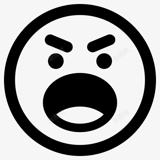 生气表情不开心图标svg_新图网 https://ixintu.com 不开心 生气 笑脸 表情