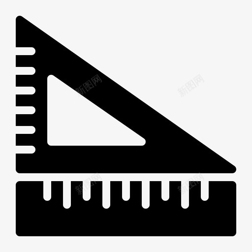 三角尺几何测量图标svg_新图网 https://ixintu.com 三角尺 几何 字形 正方形 测量 设置
